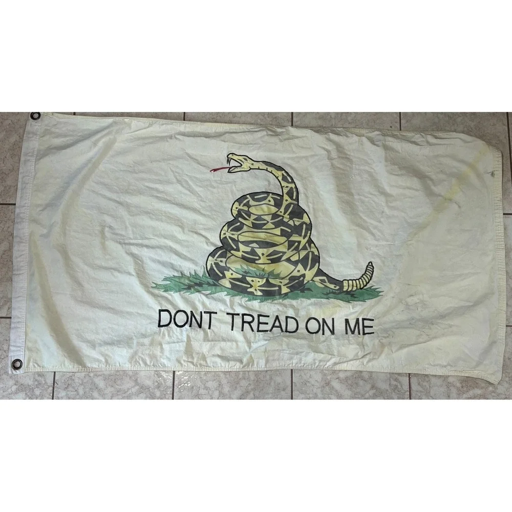 USMC Don't Tread On Me Gadsden Flag Banner Double-Sided Sewn Marines 56x30